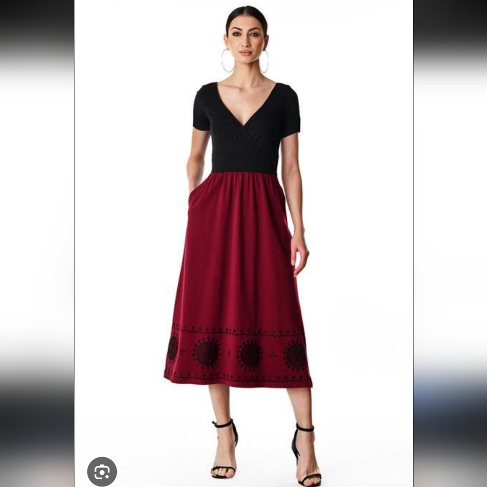 WAYWARD FANCIES Eshakti Graphic embroidery cotton Plus Size Dress Size 18W Boho